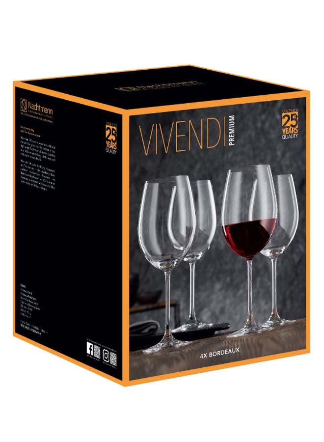 4-Piece Vivendi Bordeaux Glass Set Clear 4 x 25.1cm