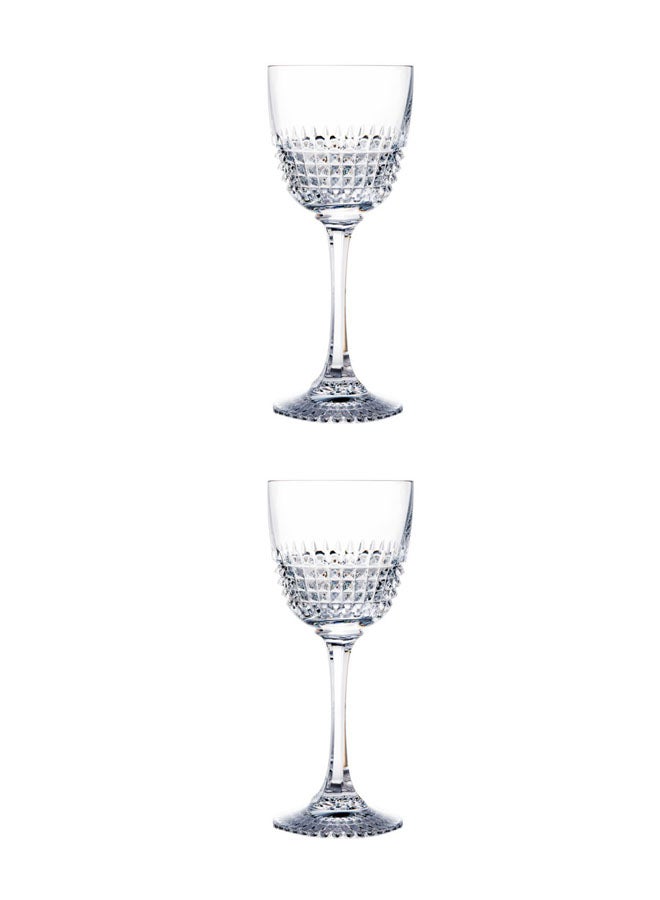 2-Piece Diamond Glass Set Clear