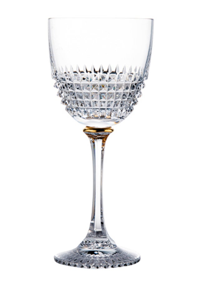 Diamond Wine Glass Clear/Gold