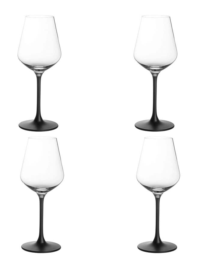 4-Piece Manufacture Rock Red Wine Glass Set Clear/Black