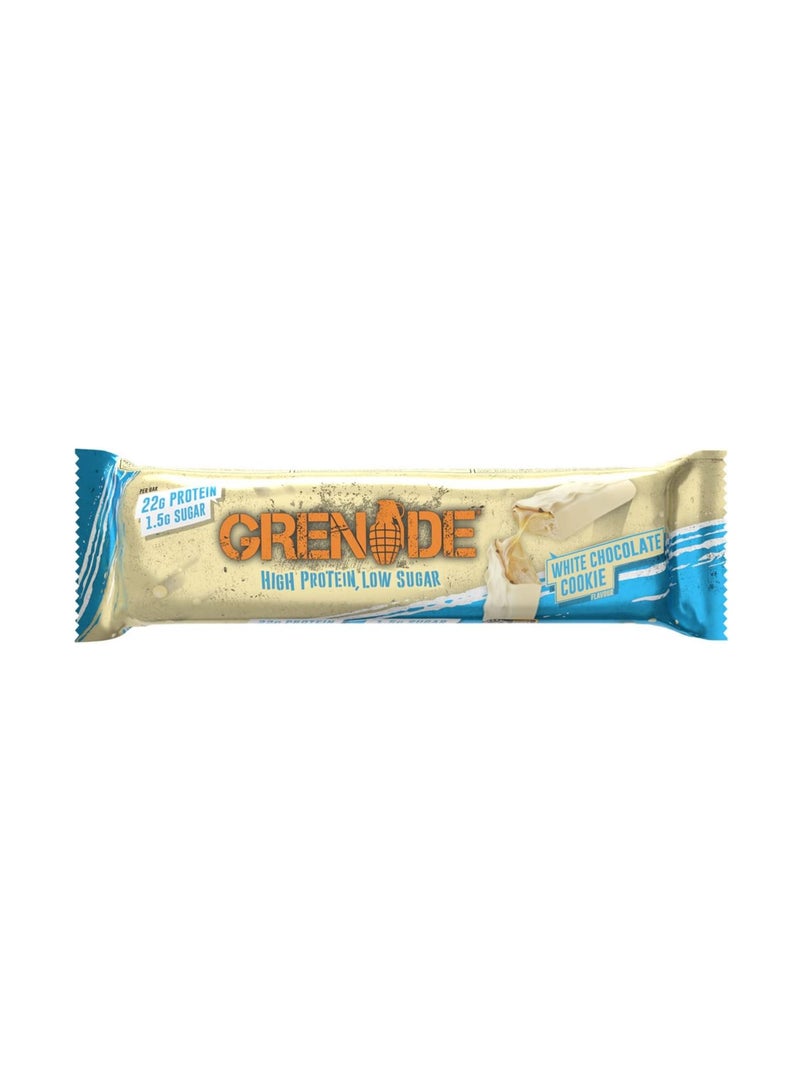 Grenade High Protein, Low Sugar Bar - White Chocolate Cookie, 12 x 60 g