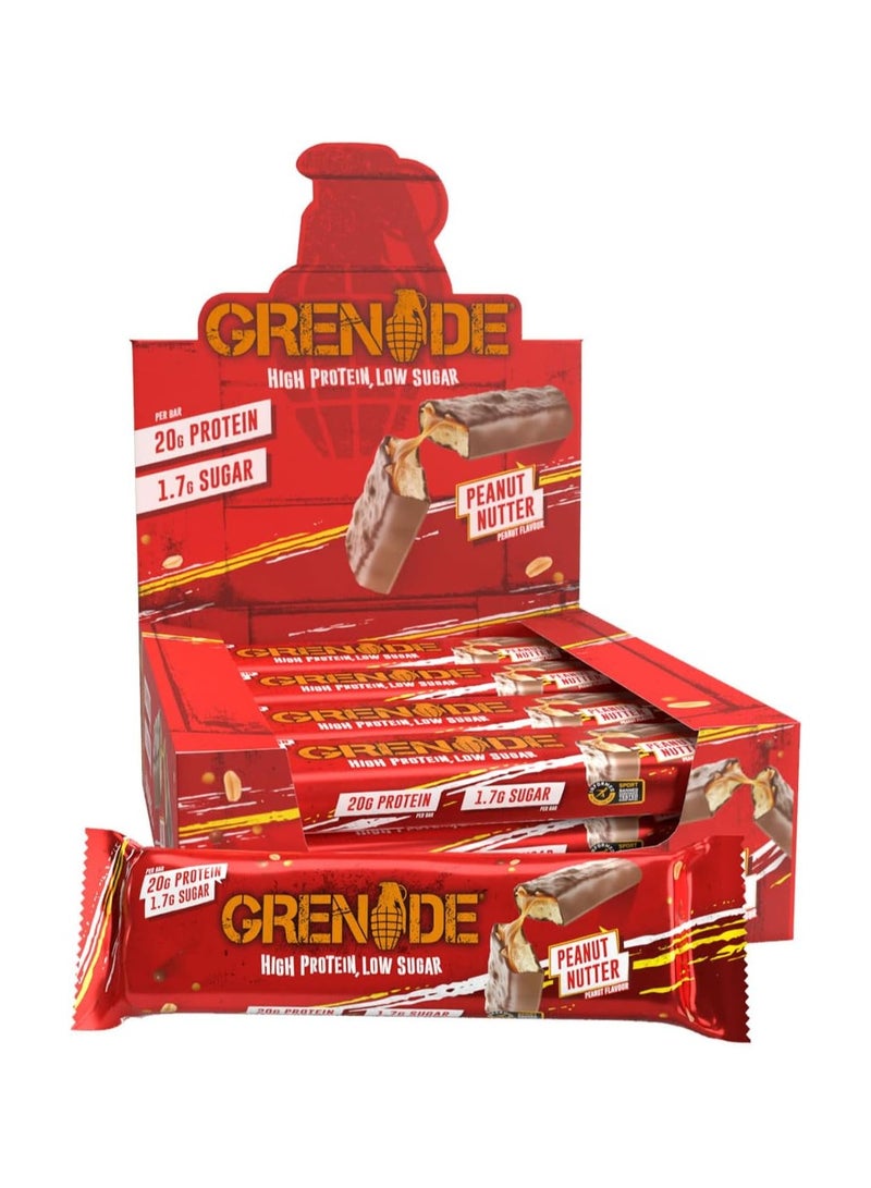 Grenade High Protein, Low Sugar Bar - Peanut Nutter, 12 x 60 g