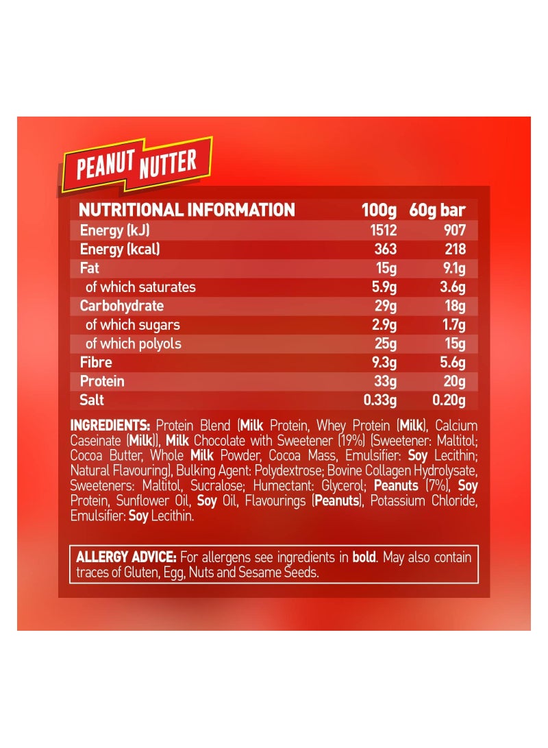 Grenade High Protein, Low Sugar Bar - Peanut Nutter, 12 x 60 g