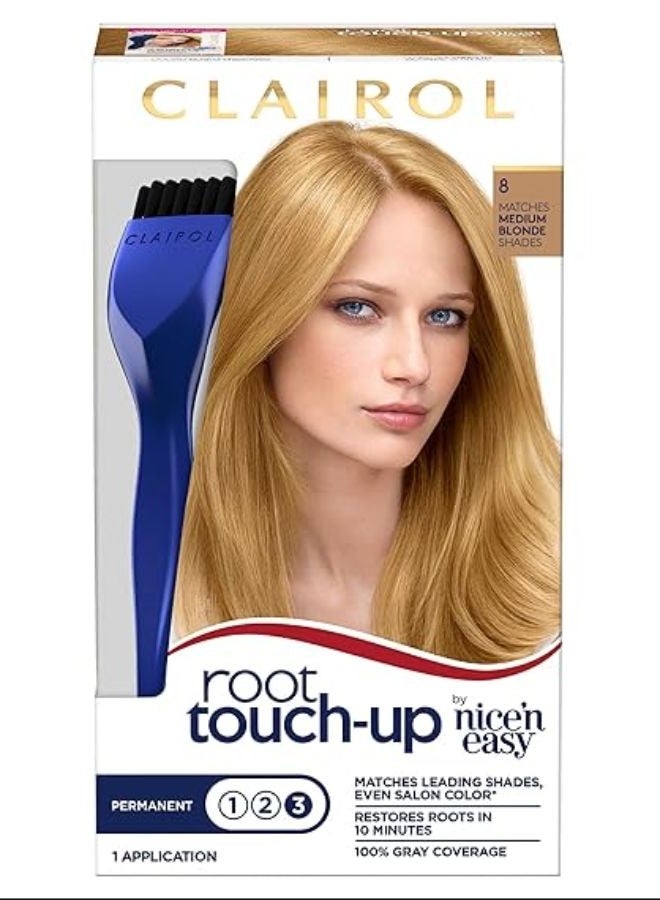 Clairol Root Touch-Up by Nice'n Easy Permanent Hair Dye, 8 Medium Blonde Hair Color