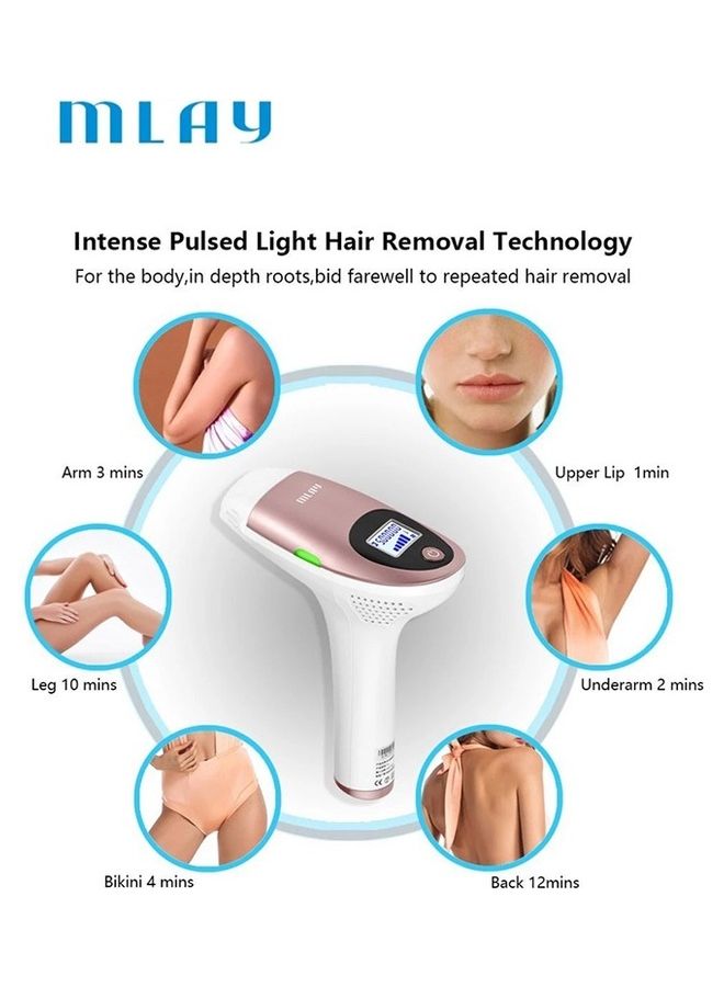 IPL Permanent Painless Hair Removal Device With Lamp x 2 Pink