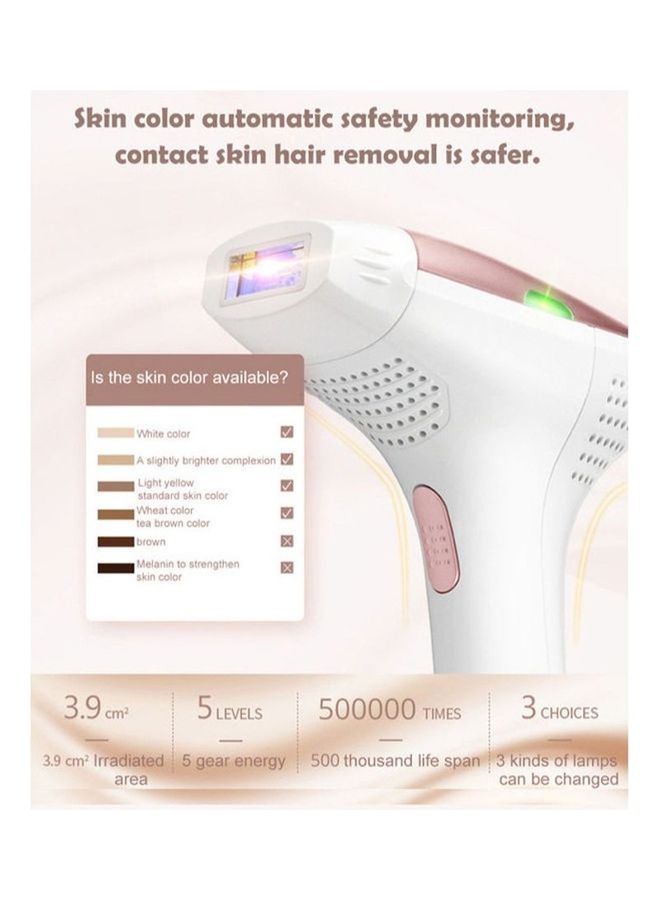 IPL Permanent Painless Hair Removal Device With Lamp x 2 Pink