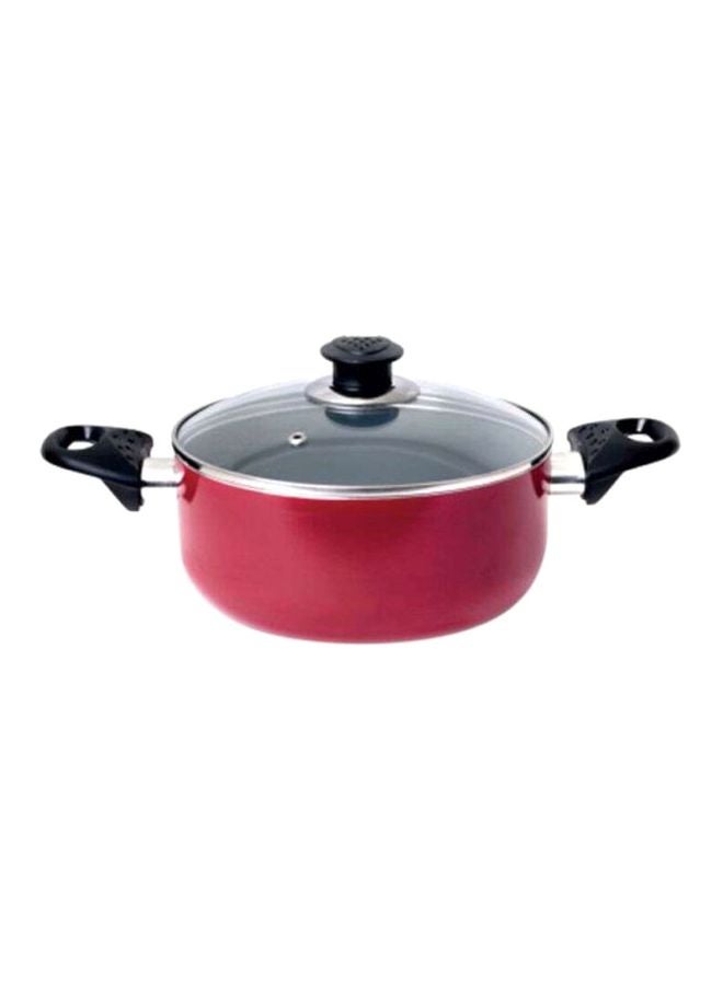 Casserole With Glass Lid Red/Black/Clear 22cm