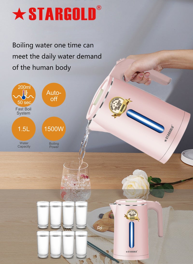 Electric Kettle 1.5 Litre with Auto Turn-Off Kettle 1500W