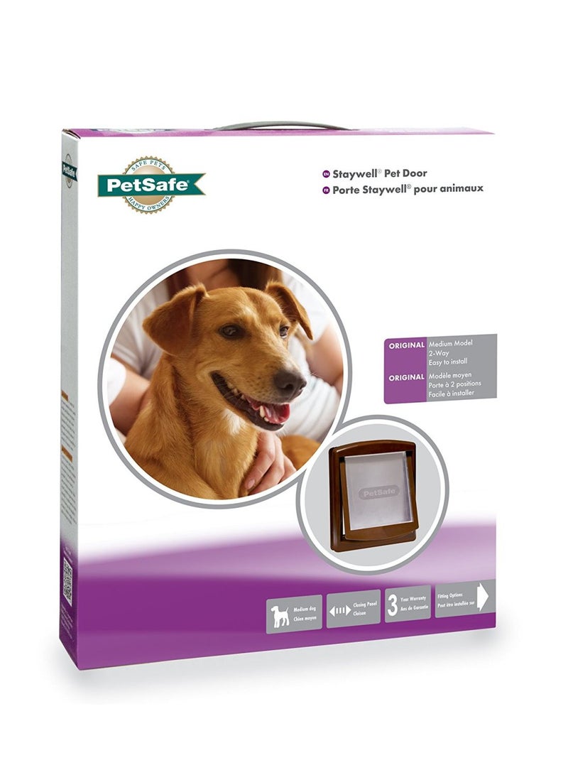 Original 2 Way Pet Door Brown Medium