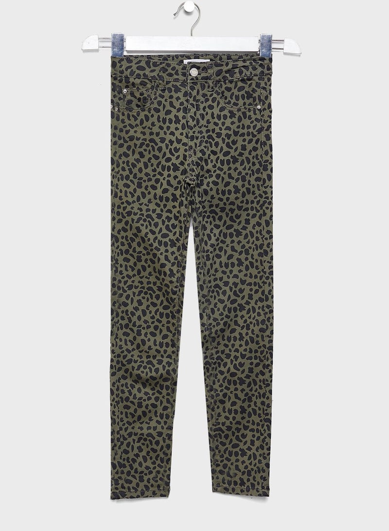 Kids Leopard Print Jeans