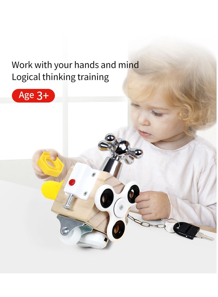 7 in 1 Wooden Sensory Busy Cube