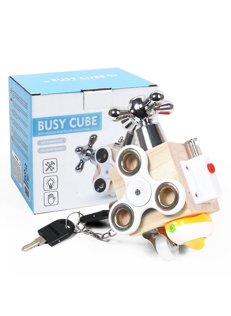 7 in 1 Wooden Sensory Busy Cube