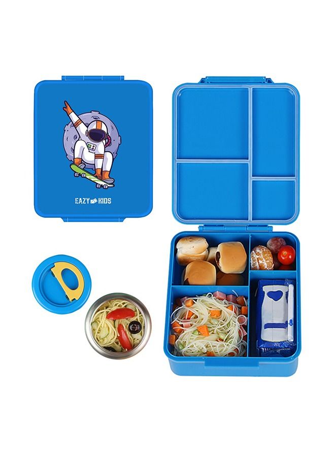 Jumbo Bento Lunch Box With Insulated Jar - Blue