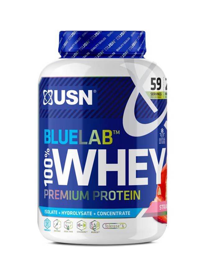 USN Blue Lab Whey Strawberry 2kg, Premium Whey Protein Powder, Scientifically-formulated, High Protein Post-Workout Powder Supplement with Added BCAAs