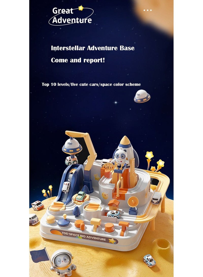 Car Adventure Toy,Space Theme Rescue Race Track Toys,Preschool Vehicle Playset Gifts,Puzzle Car Toys for Kids