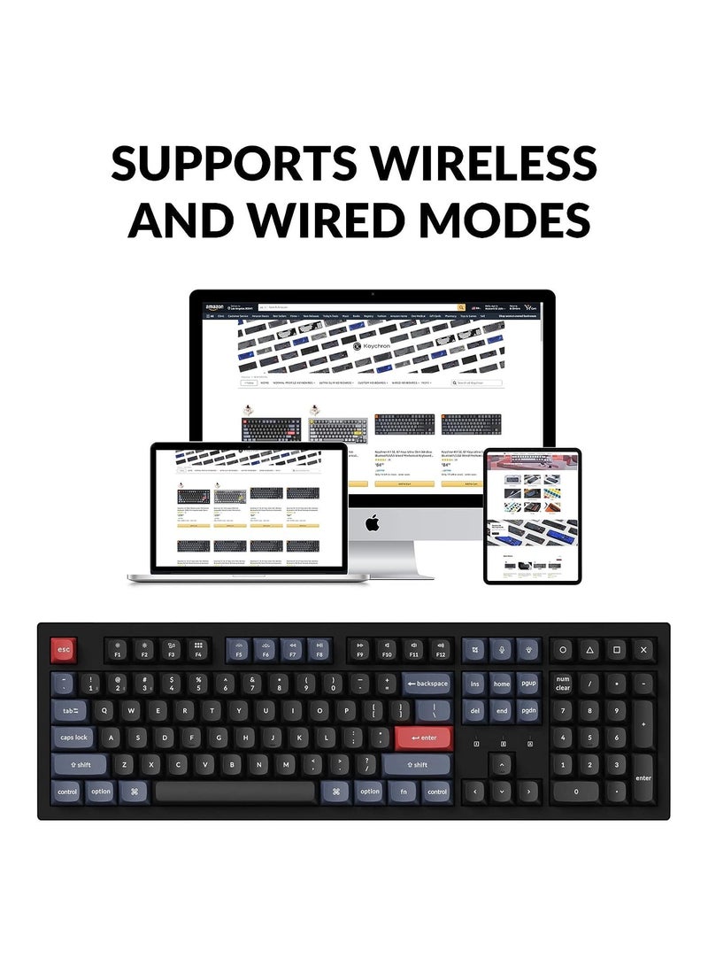 K10 Pro QMK/VIA Custom Wireless Mechanical Keyboard, Hot-Swappable Full Size 108 Keys Programmable RGB LED Backlit Brown Switch, Bluetooth/USB-C Wired Gaming Keyboard for Mac Windows Linux