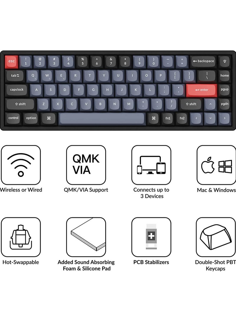 K6 Pro Wireless Custom Mechanical Keyboard, QMK/VIA Programmable Macro, Hot-Swappable Keychron K Pro Brown Switch, 65% Layout Aluminum RGB Backlit Office Gaming Keyboard for Mac Windows Linux