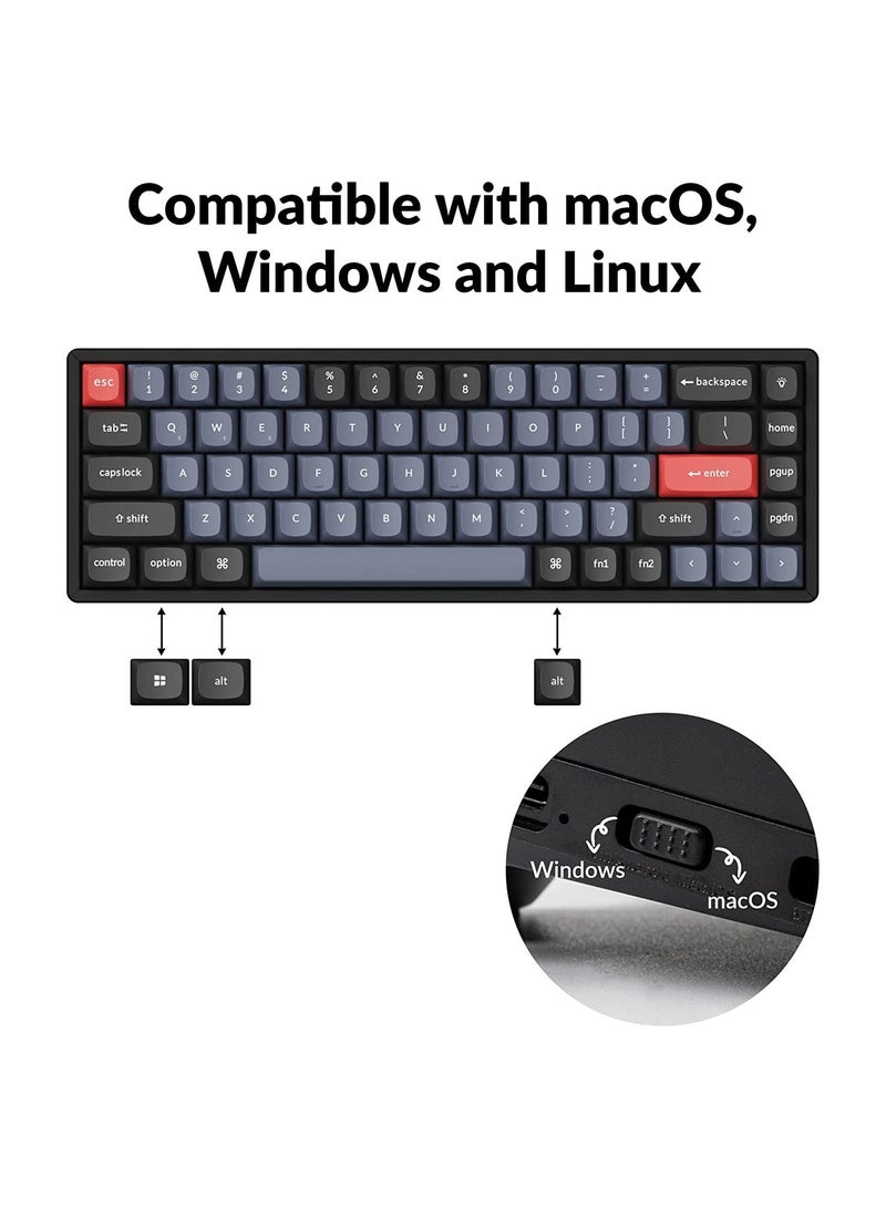 K6 Pro Wireless Custom Mechanical Keyboard, QMK/VIA Programmable Macro, Hot-Swappable Keychron K Pro Brown Switch, 65% Layout Aluminum RGB Backlit Office Gaming Keyboard for Mac Windows Linux