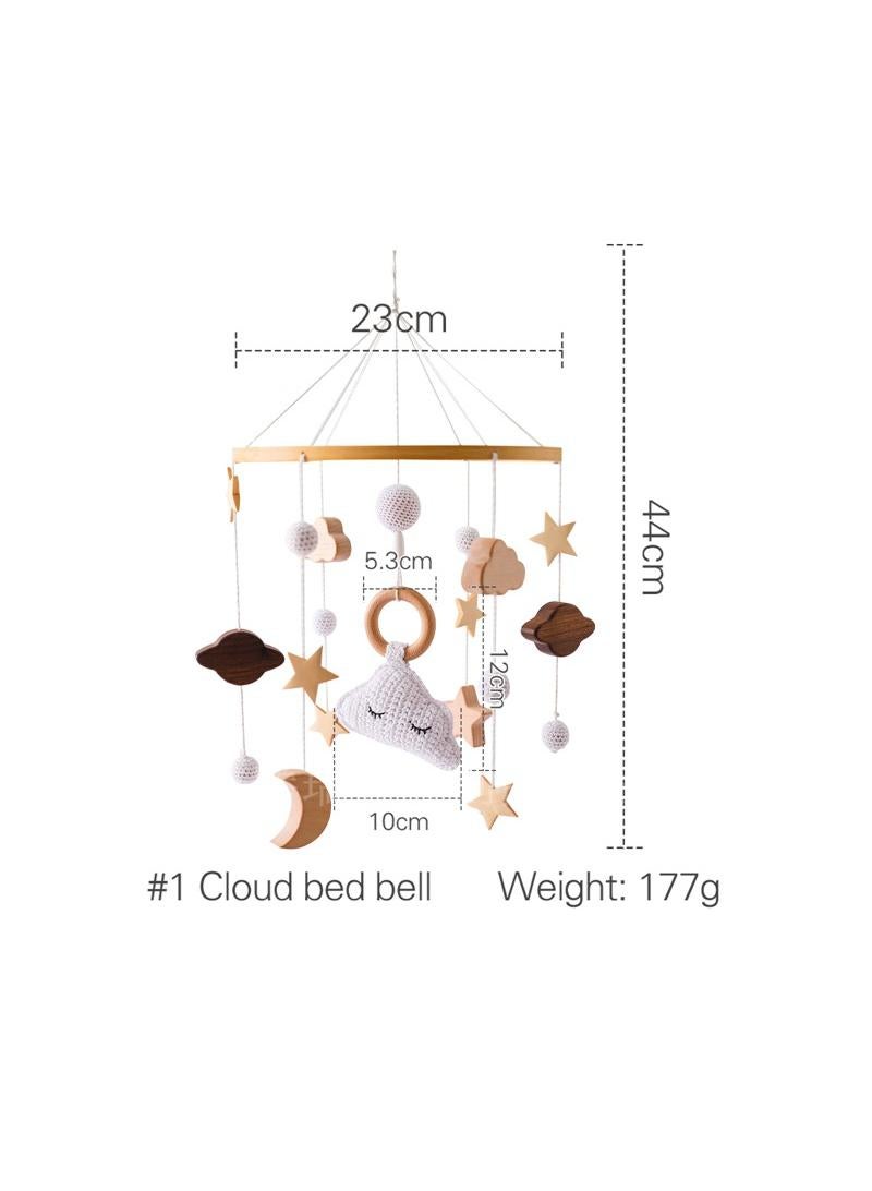 Mantianxing Baby Bed Ringing Bell Handmade Crochet Wooden Baby Room Pendant