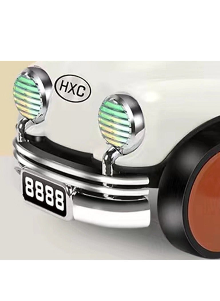 Kiara Kids Balancing Ride-On Vintage Car with Steering Wheels - White and Black