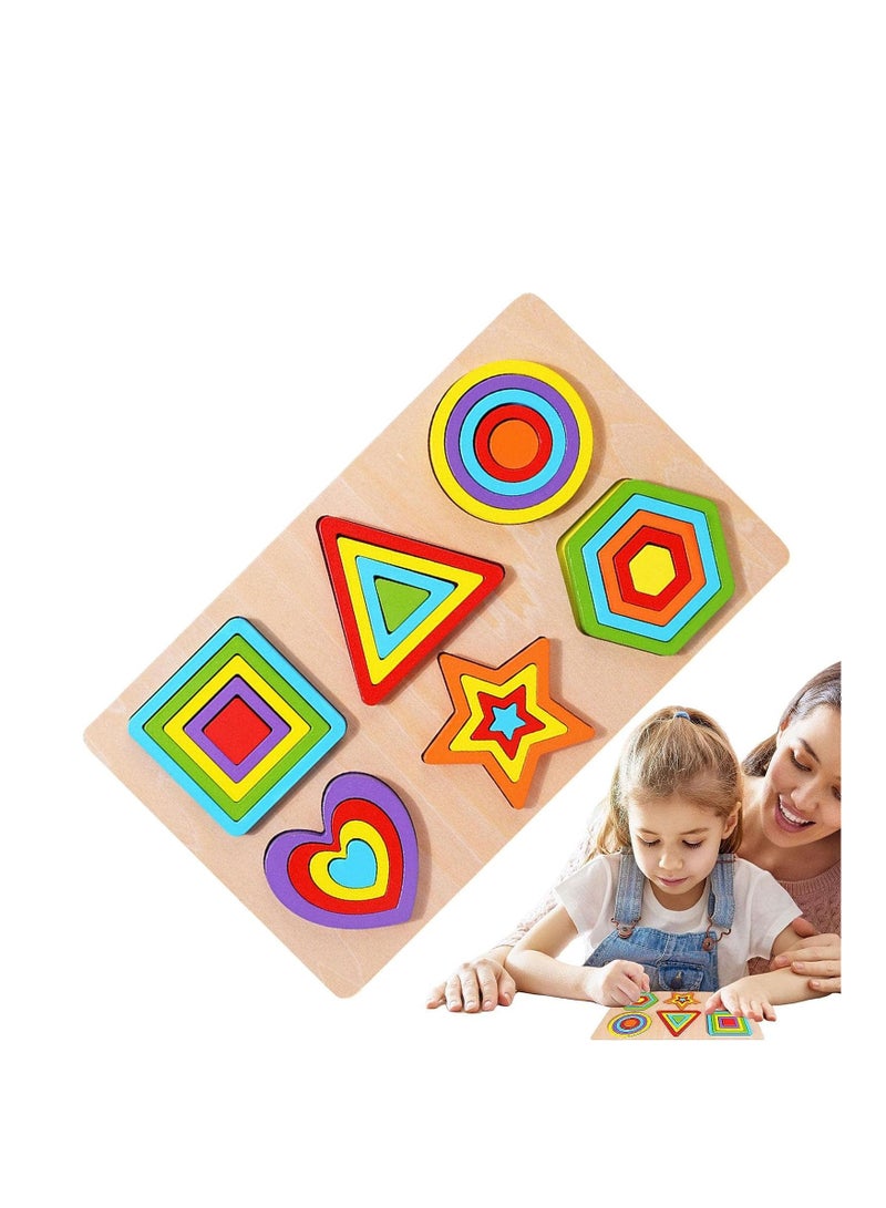 27 pcs Geometric Shapes Wooden puzzles for Motessori Learning