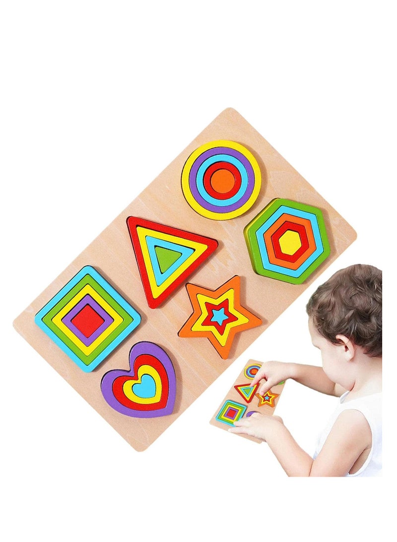 27 pcs Geometric Shapes Wooden puzzles for Motessori Learning