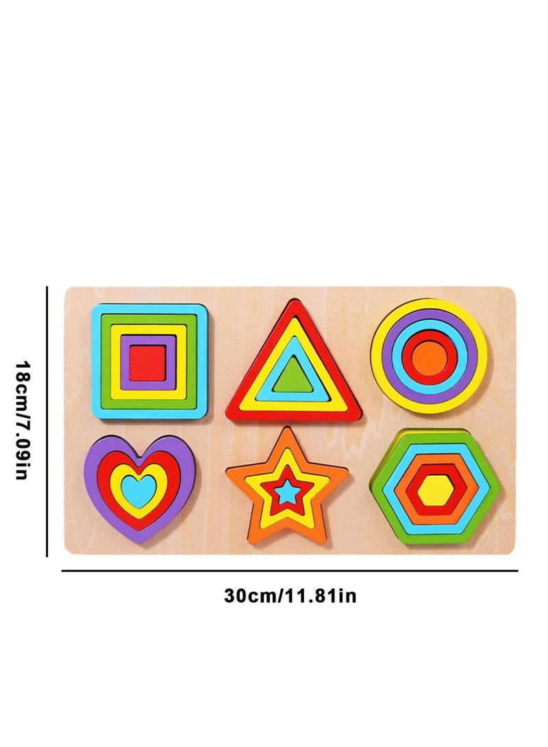 27 pcs Geometric Shapes Wooden puzzles for Motessori Learning