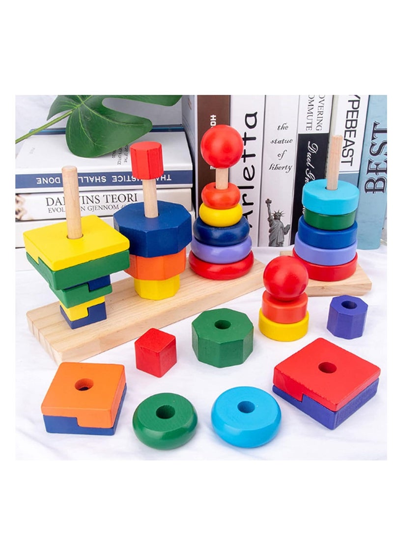 3 Set Rainbow Stacking Tower Toy