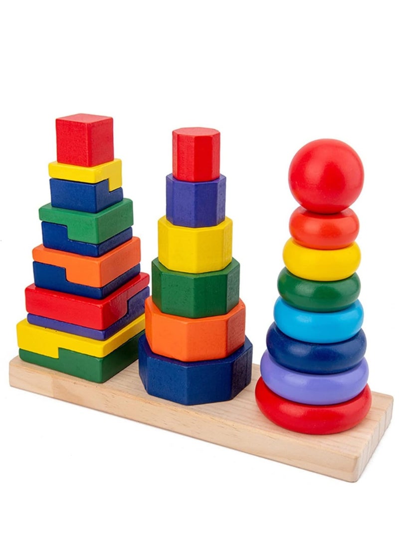 3 Set Rainbow Stacking Tower Toy