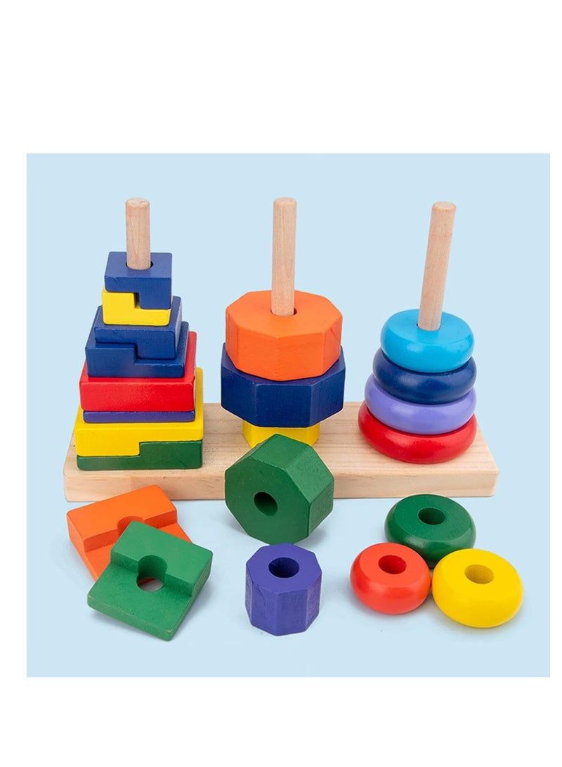 3 Set Rainbow Stacking Tower Toy