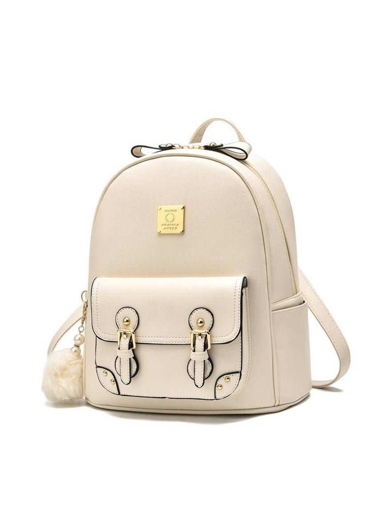 New Fashion Simple Bag Casual Versatile Leather Backpack