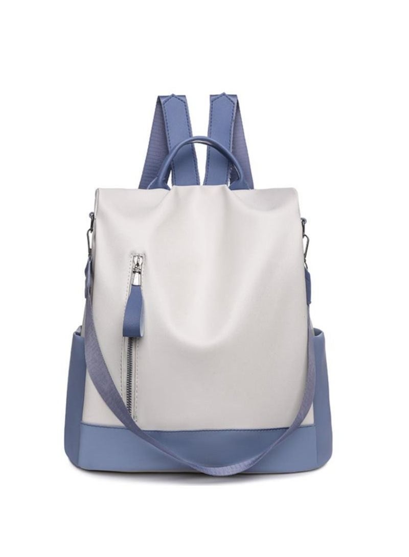 Fashion Contrast Color Hong Kong Style Backpack PU Soft Leather Backpack