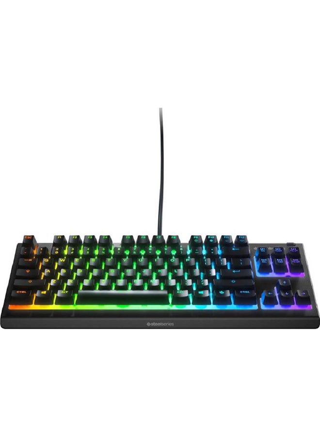 Apex 3 TKL Wired Membrane Gaming Keyboard, With 8 Zone RGB Backlighting, IP32 Water Resistant, Gaming Grade, US Layout, Black | 64831