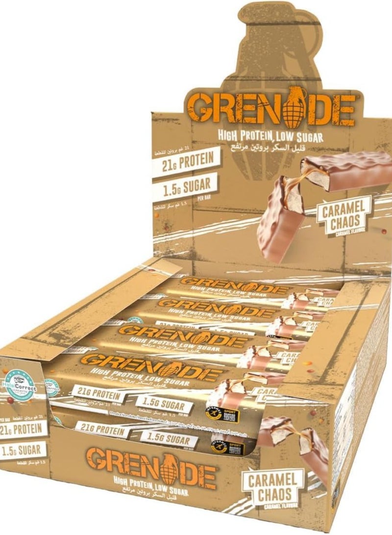 Grenade Carb Killa High Protein and Low Carb Bar, 12 x 60 g - Caramrl Chaos