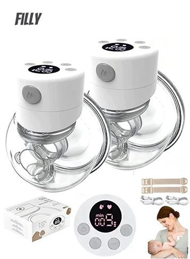 Wearable Double Electric Breast Pump, Low Noise, Smart Display, 2 Modes 9 Levels