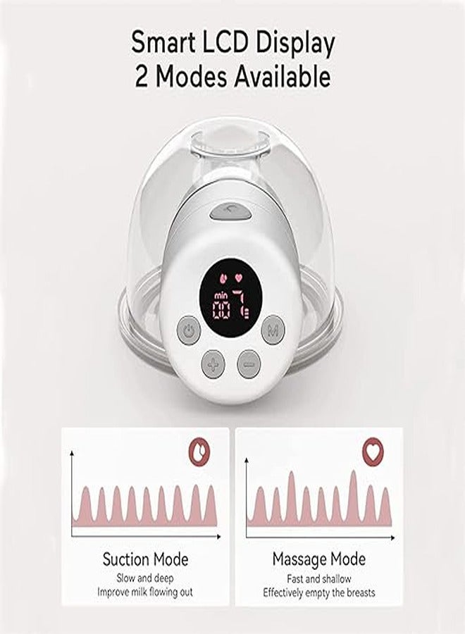 Wearable Double Electric Breast Pump, Low Noise, Smart Display, 2 Modes 9 Levels