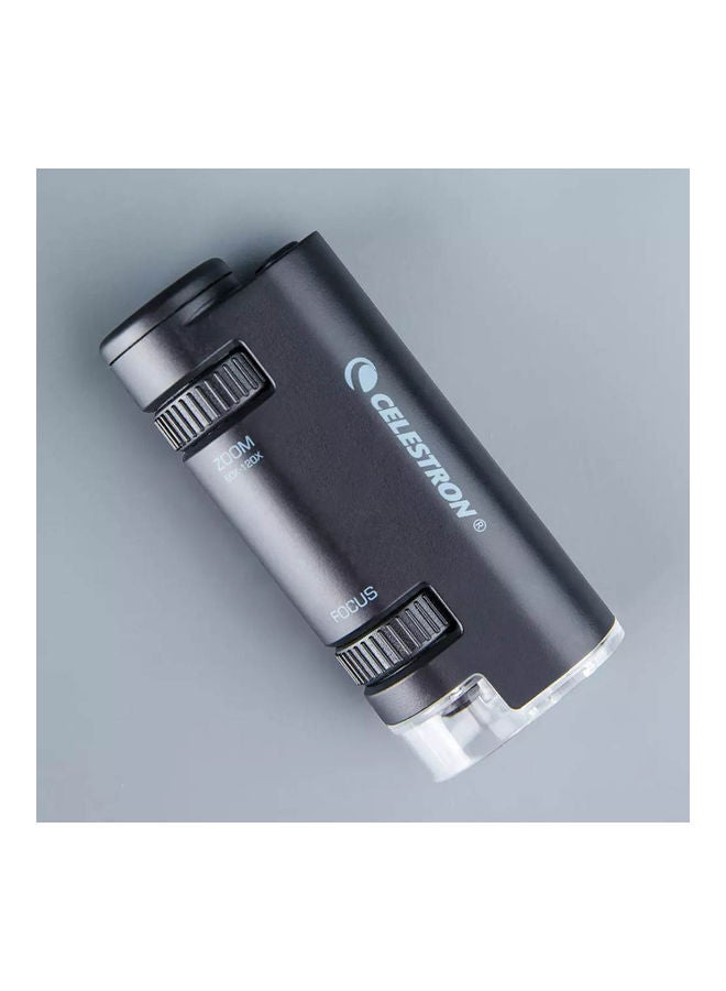 60X-120X Stepless Zoom LED Lighted Pocket Microscope