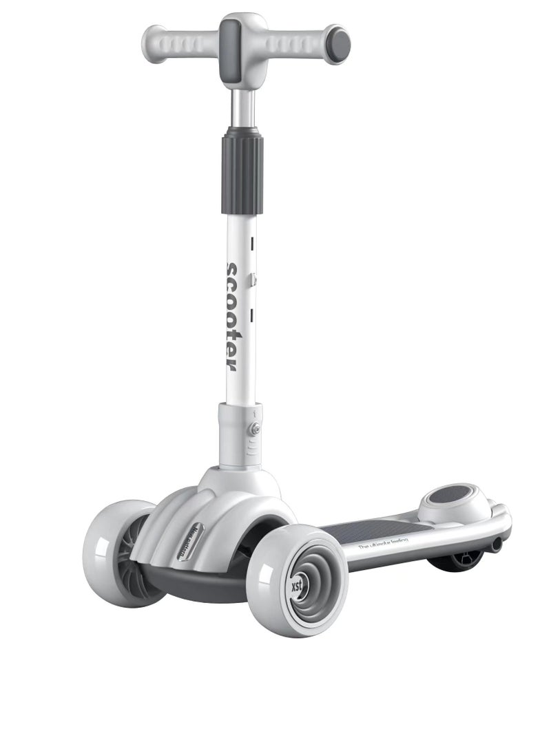 Jordan Portable 3 Wheels Kids Pedal Scooter with Adjustable Height  - Grey