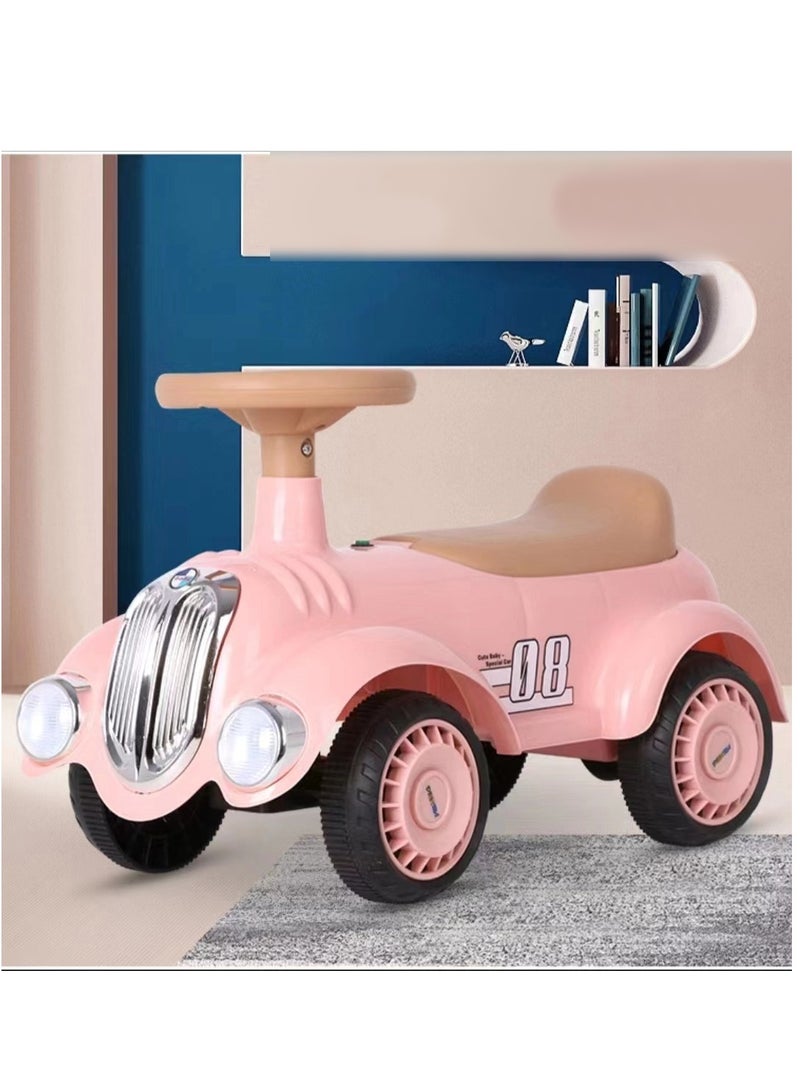 Austin Kids Balancing Ride-On Vintage Car with Steering Wheels - Pink