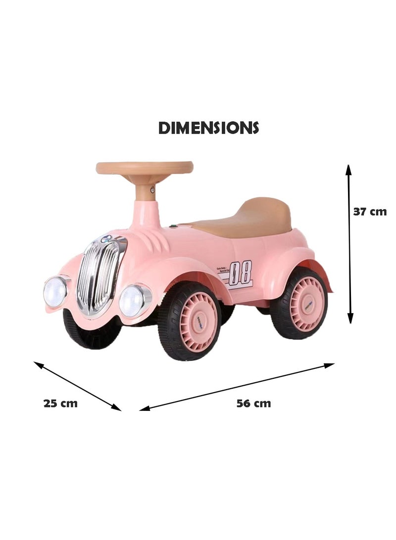 Austin Kids Balancing Ride-On Vintage Car with Steering Wheels - Pink