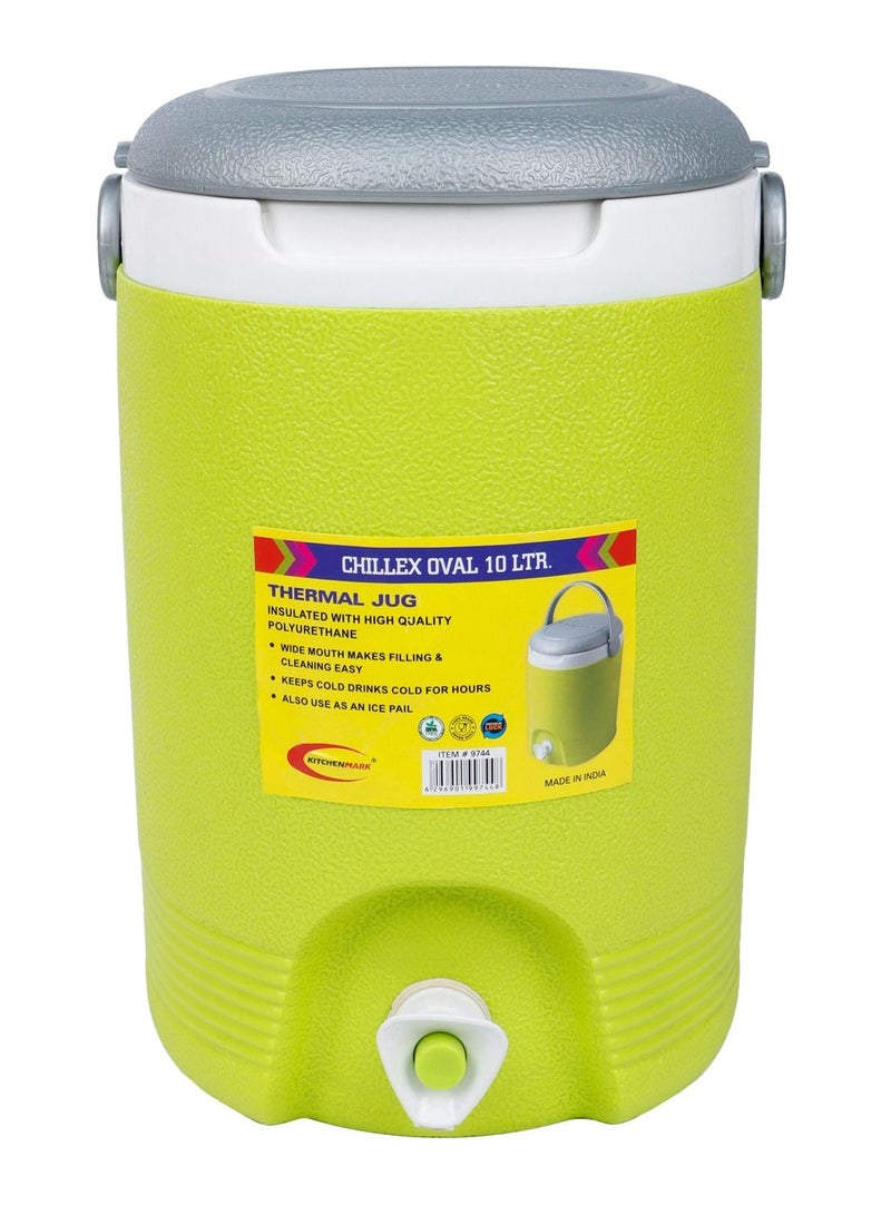 KITCHENMARK Chillex Oval Water Cooler Thermal Jug 10000ml - Green
