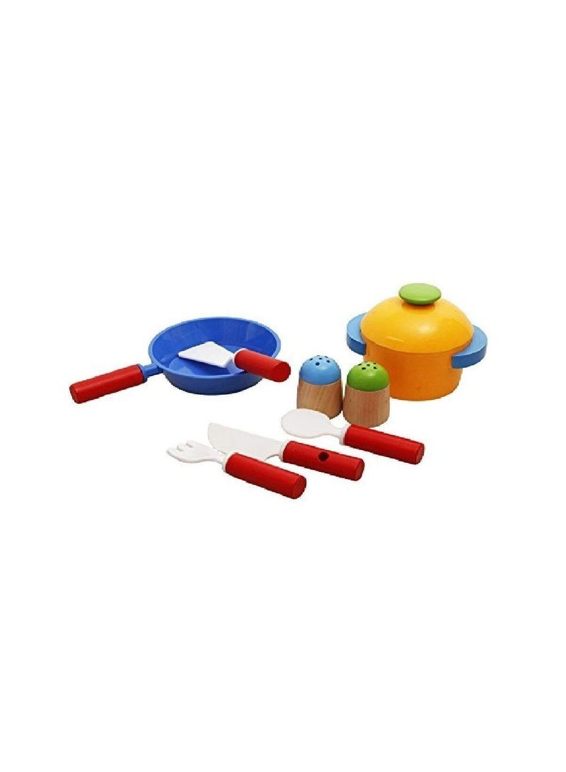 Multicolor Rio Assembled Wooden Pretend Play Cooking Kitchen Set Toy with Accessories for Kids