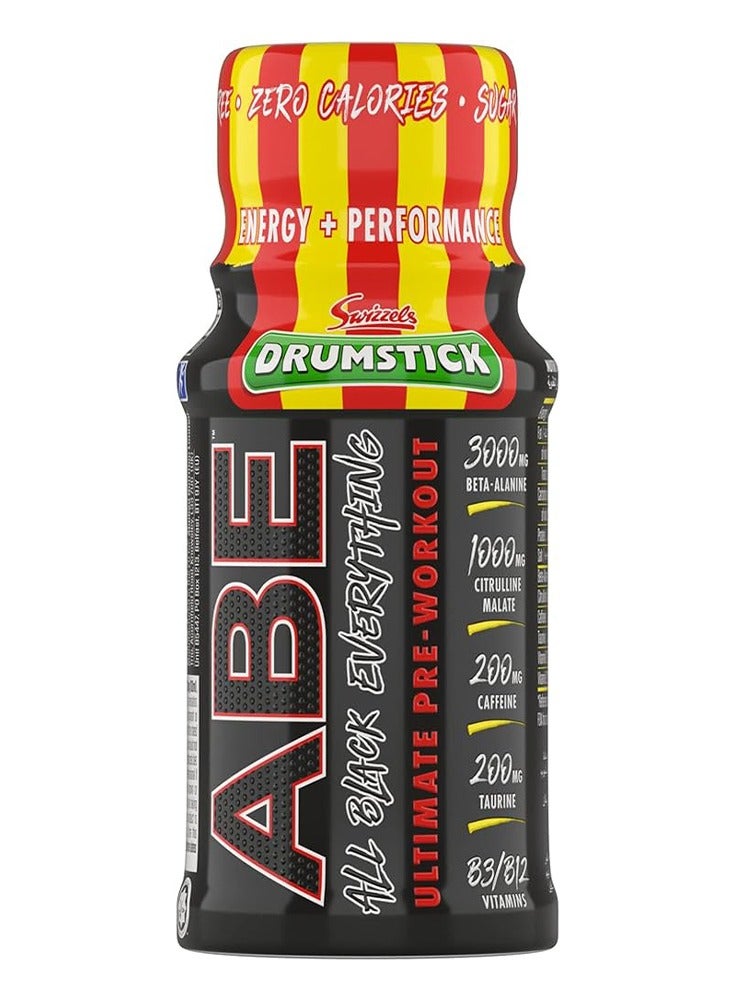 Abe Ultimate Pre Workout Drumstick Shot Raspberry 60Ml Pack Of 12