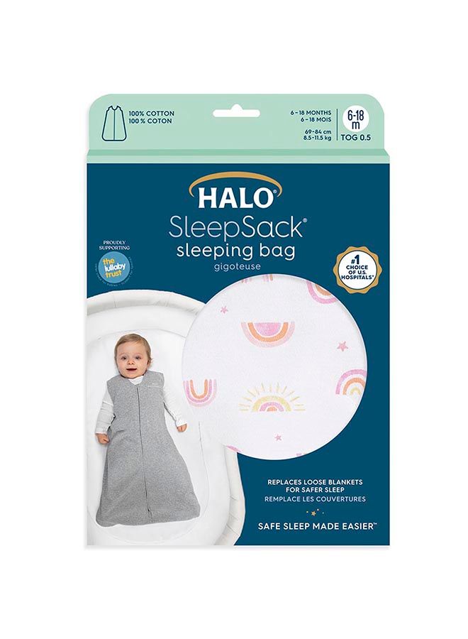 Sleepsack Sleeping Bag 0.5 Tog  Cotton Sunshine Rainbows 0-6M (Package May Vary)