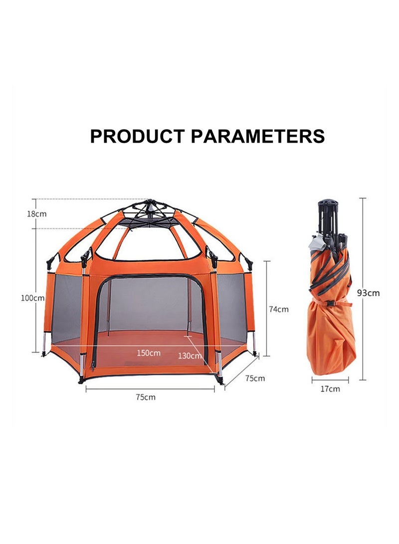COOLBABY Kids Portable Foldable Playpen Quick Open Fence for Indoor and Outdoor Activity Center with UP Shade Protective Cover Toddler Play Yard