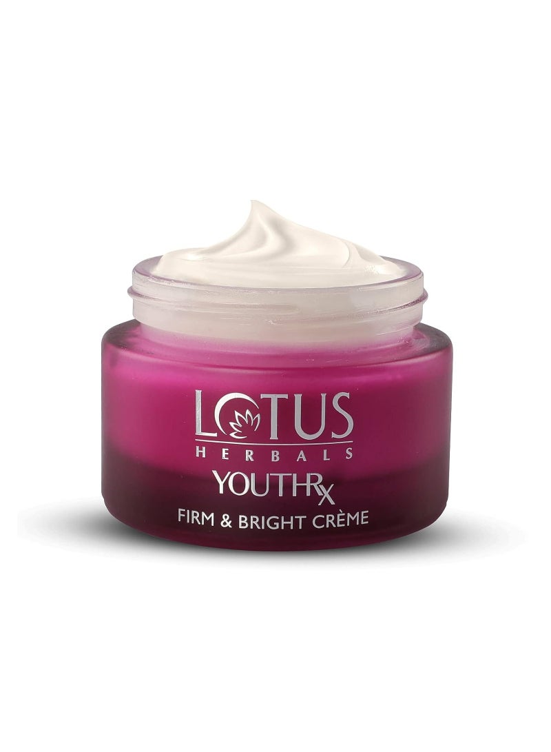 Lotus Herbals YouthRx Firm and Bright Cream SPF 20 PA+++  Bakuchiol Retinol and Vitamin C  Anti Ageing and Brightening 50g