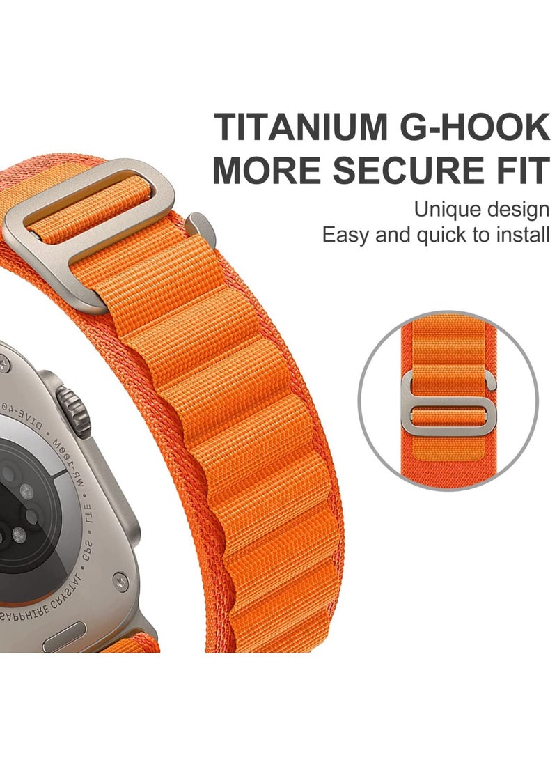 4 Pack Alpine Loop Bands for Apple Watch Ultra/SE/Series 8-1 - Adjustable Nylon Strap with Titanium G-Hook - Sweat & Water Resistant