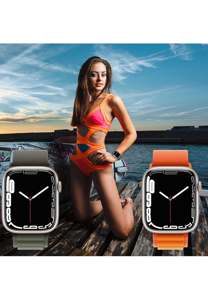 4 Pack Alpine Loop Bands for Apple Watch Ultra/SE/Series 8-1 - Adjustable Nylon Strap with Titanium G-Hook - Sweat & Water Resistant