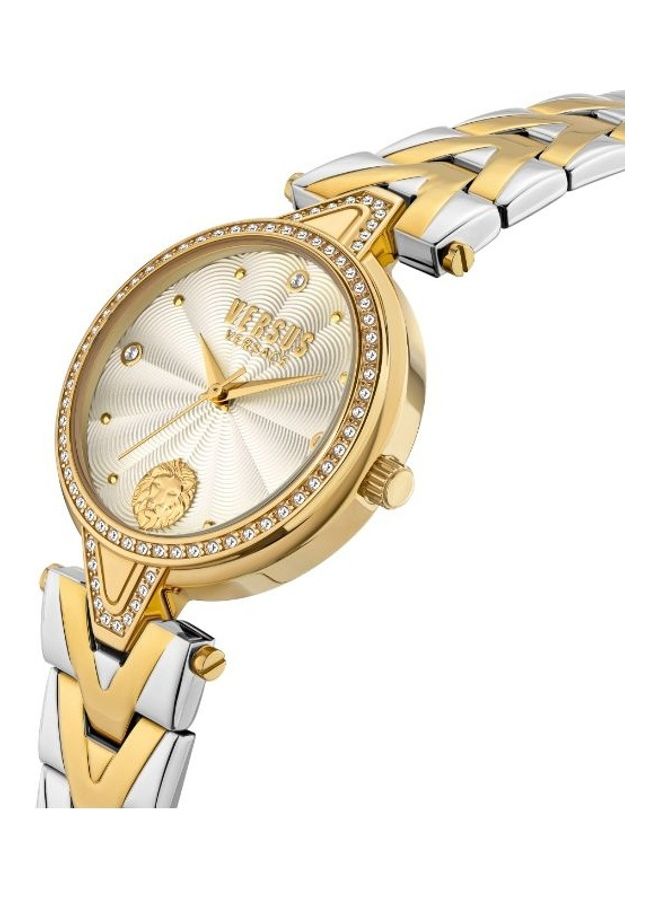 Women's Analog Round Shape Metal Wrist Watch V WVSPCI0118 - 34 Mm