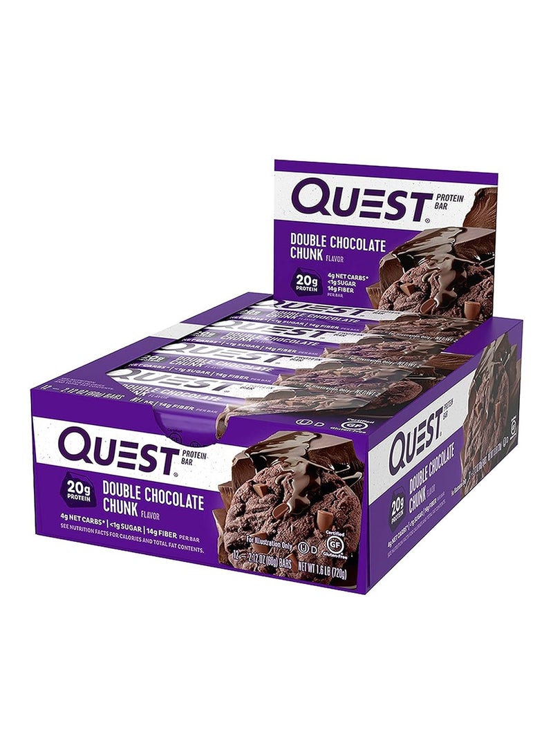 Protein Bar Double Chocolate Chunk  60g Pack of 12